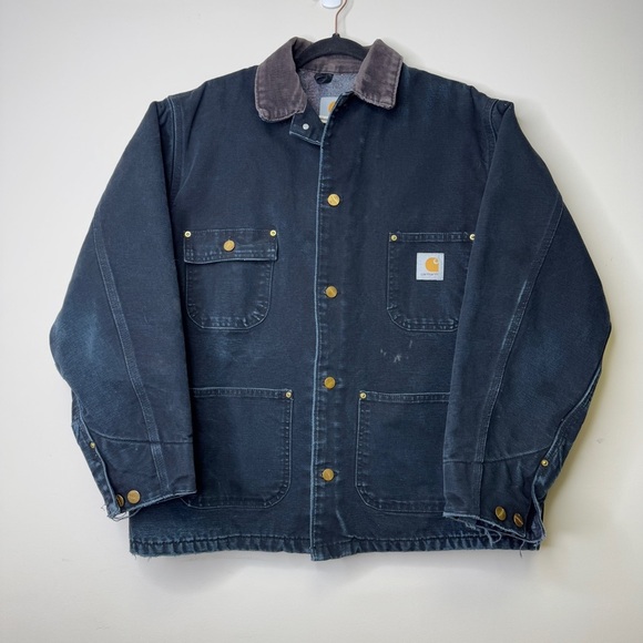 Vintage 90s Carhartt Distressed Blanket Lined Chore Barn Jacket 44 R - Picture 16 of 16